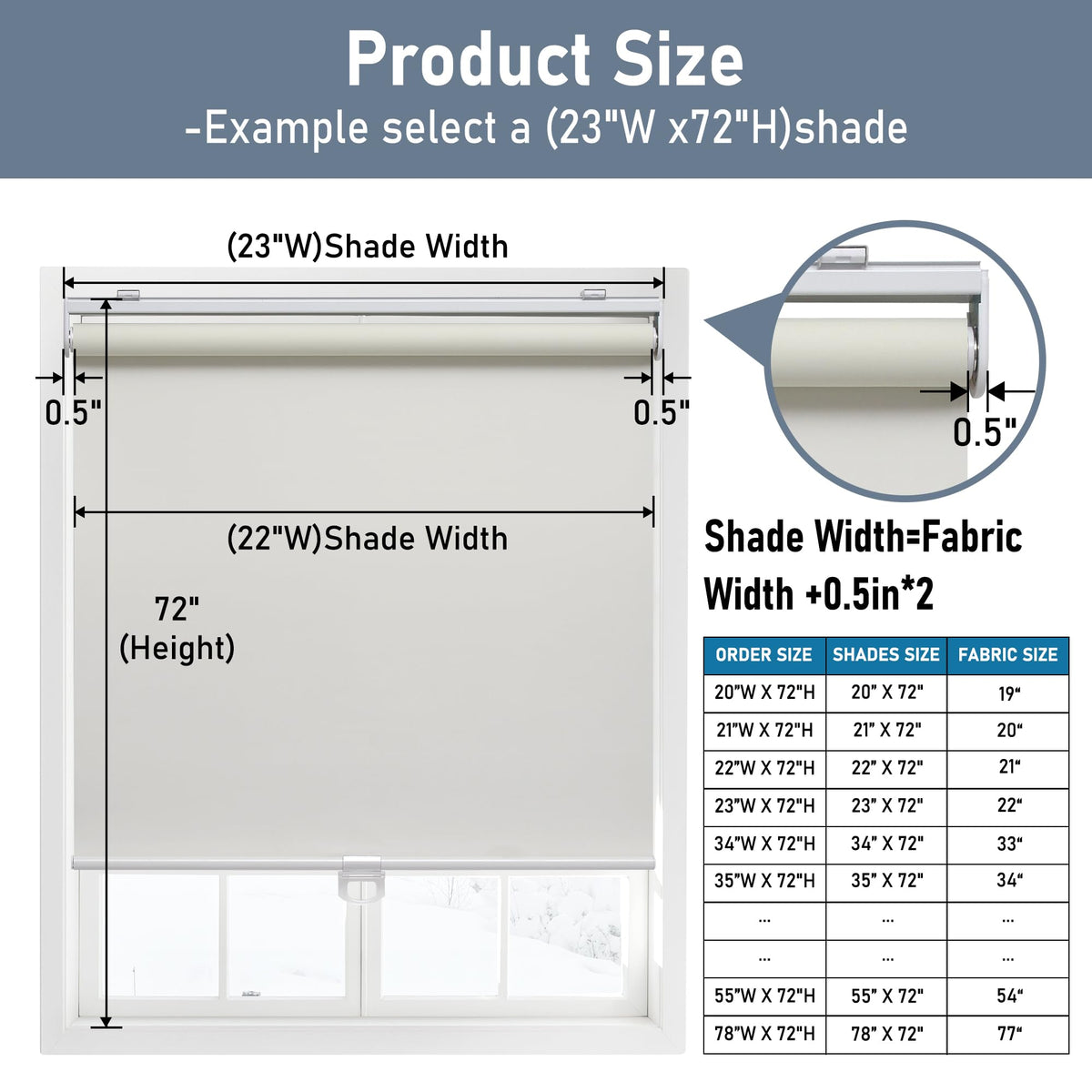 AOSKY UV-protection window shade Ivory blocks glare and preserves interiors.