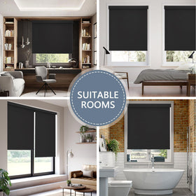 AOSKY valance-natural-woven-look adds stylish, finished window treatment.