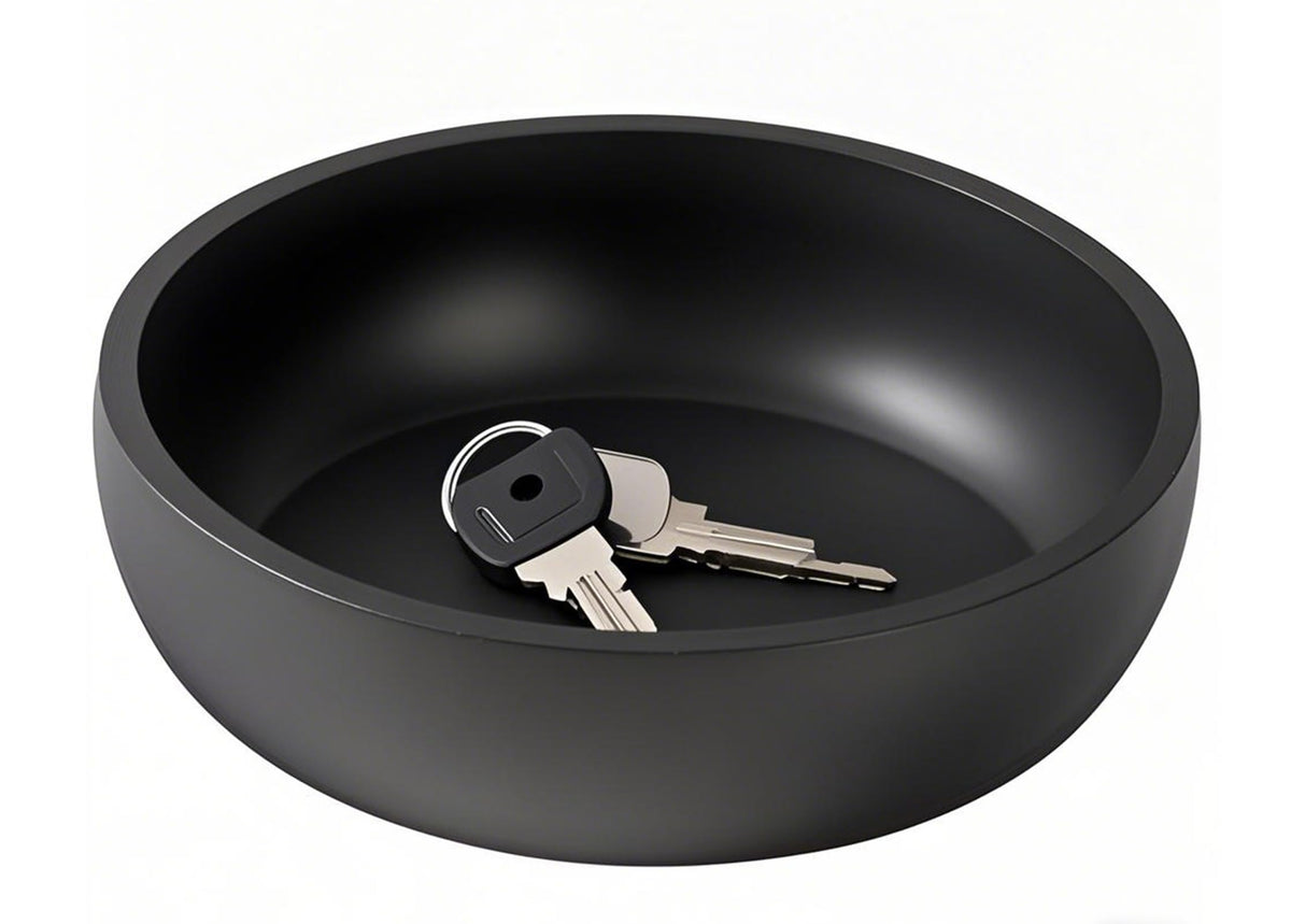 Aotea Crafts concrete key bowl charcoal top view ideal for organized keys