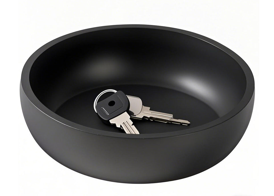 Aotea Crafts concrete key bowl charcoal top view ideal for organized keys