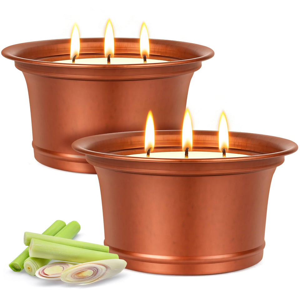AOTOIE citronella candle in a bronze tin provides outdoor ambiance and long use