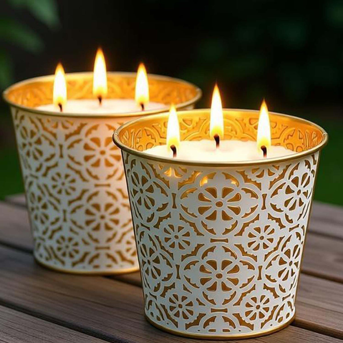 AOTOIE citronella candle outdoor ambiance highlighting long burn for patio evenings.