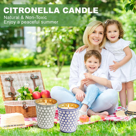 AOTOIE citronella candle in gray jar for backyard dining