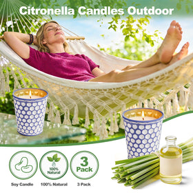 AOTOIE citronella candle in orange jar suitable for camping