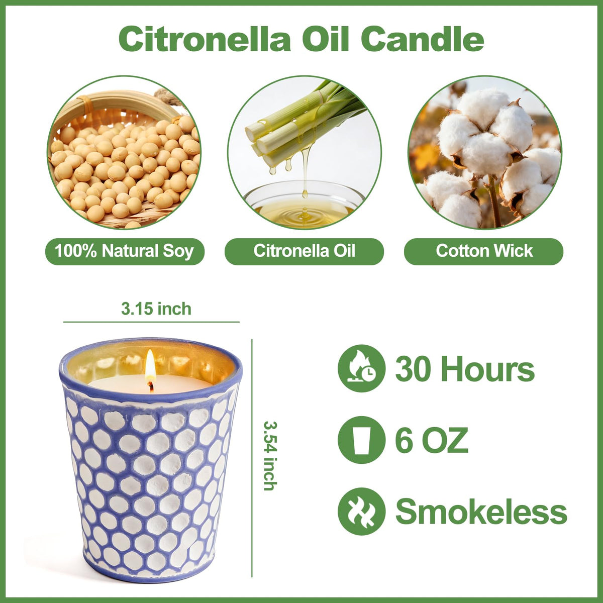 AOTOIE citronella candle on patio table setup for outdoor meals