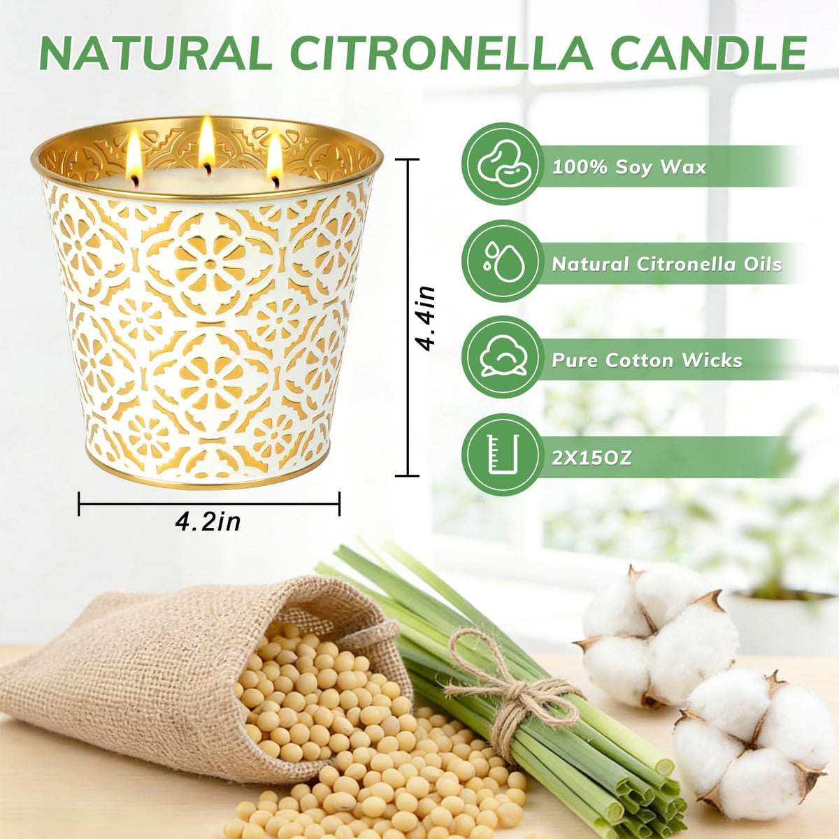 AOTOIE gold decorative candle bucket adds stylish outdoor decor.