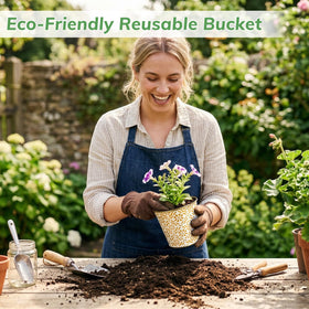 Eco-friendly container repurposed as planter with AOTOIE candle.