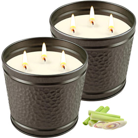 Aottom citronella candle outdoor with lid creates tranquil patio ambiance.