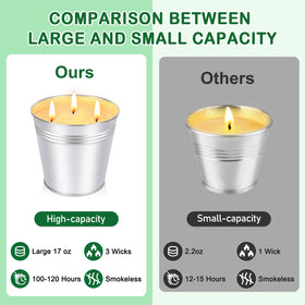 Aottom citronella candle soy-wax core highlights clean burning