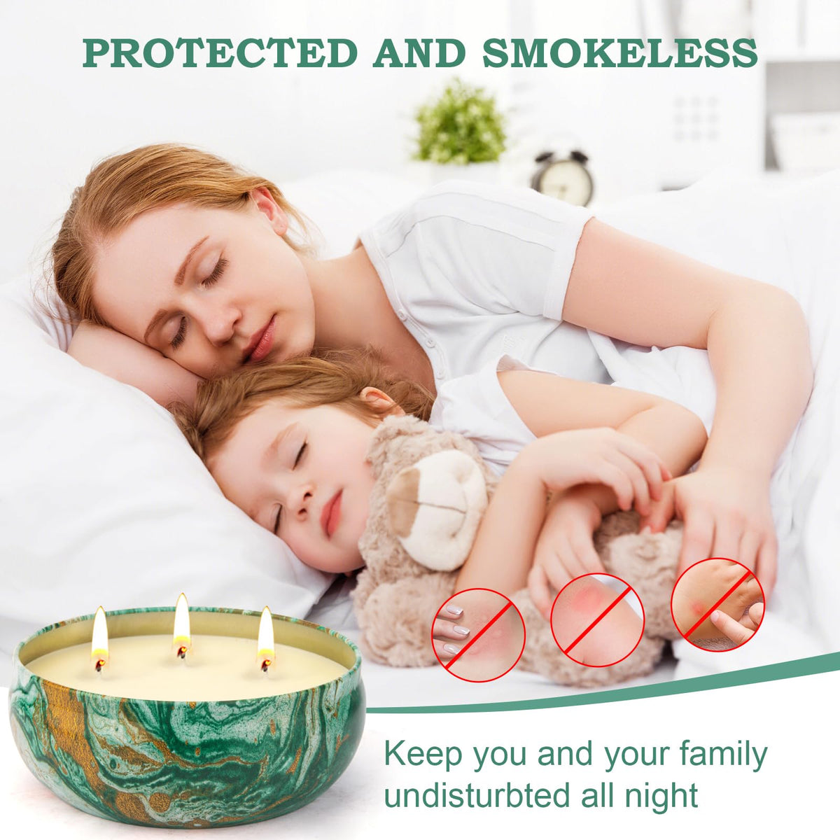 Aottom citronella candles in backyard garden setting for outdoor use