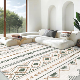 Aoyaomi boho Moroccan pattern rug 6x9 enhances decor with subtle geometric flair.