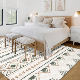 Aoyaomi soft low pile rug 6x9 feels plush under bare feet.