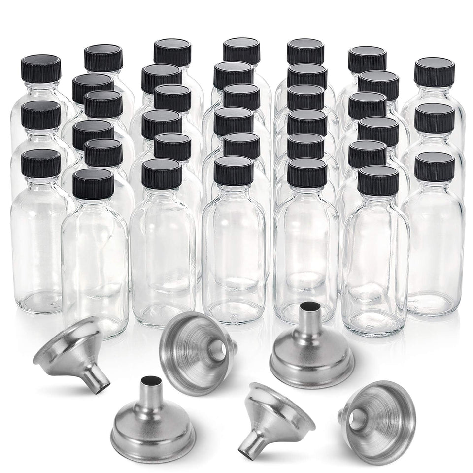 AOZITA 36-pack 2oz Boston round bottles for samples and travel-friendly storage