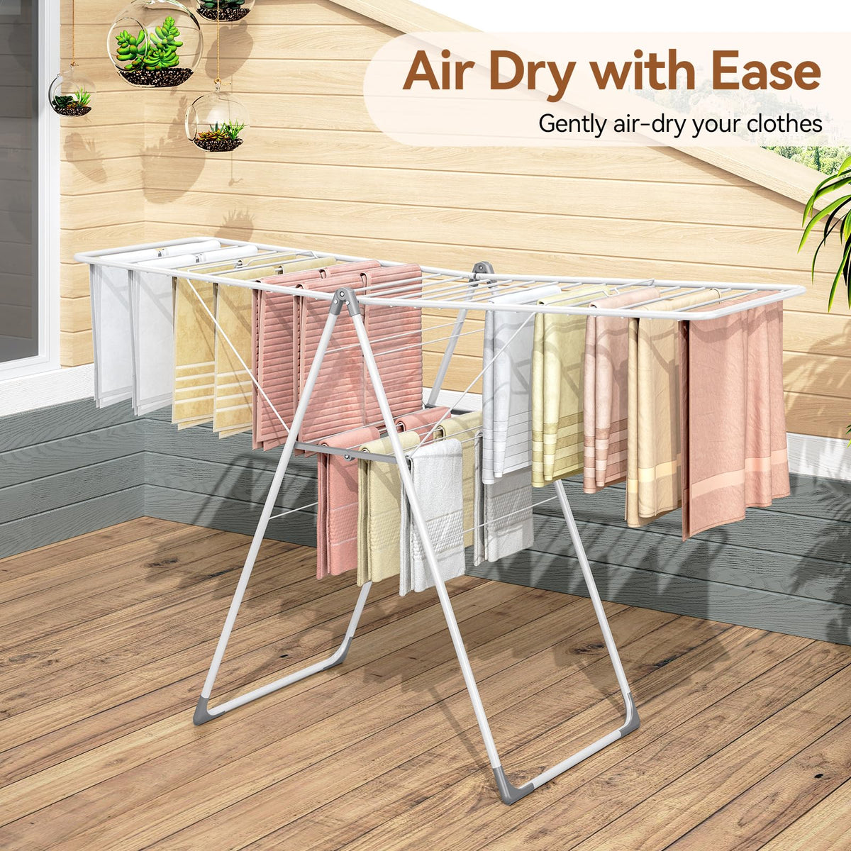 APEXCHASER offers 28 hanging rods for ample line-drying capacity.