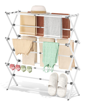 APEXCHASER 3-tier drying rack frame shows sturdy metal construction for versatile use