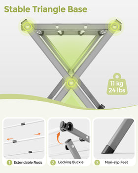 APEXCHASER 11-pole expandable rack adds extra hanging space.