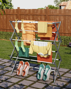 APEXCHASER compact-drying rack folds flat for tight spaces.