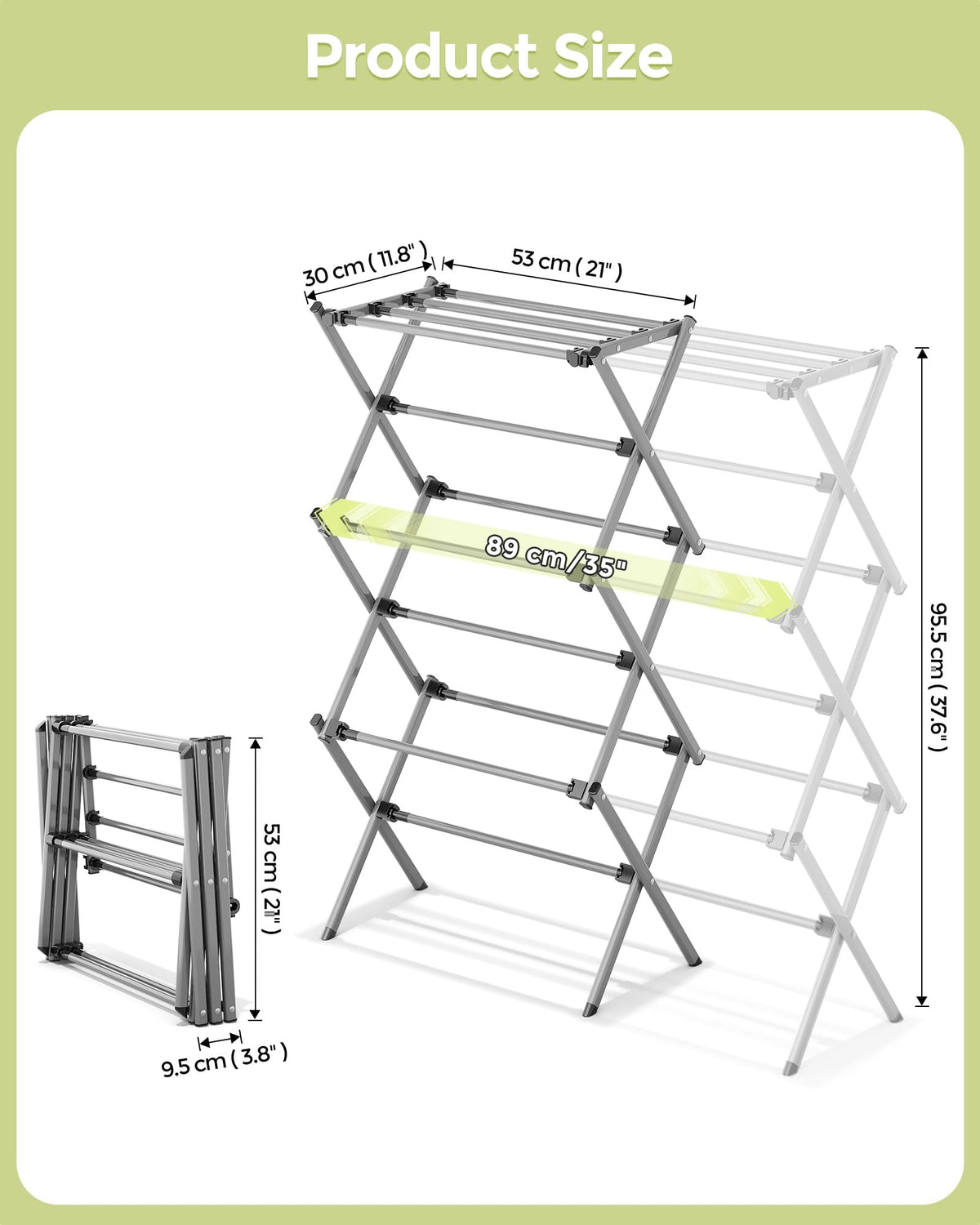 APEXCHASER expandable rack with 11 poles for extra space.