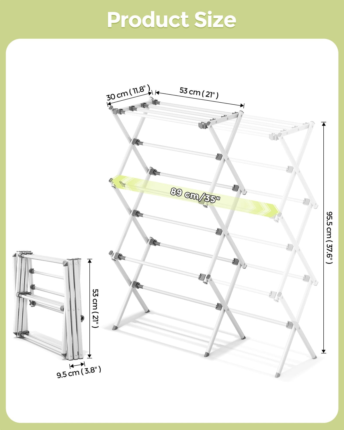 APEXCHASER extended-poles rack offers extra drying space for larger items