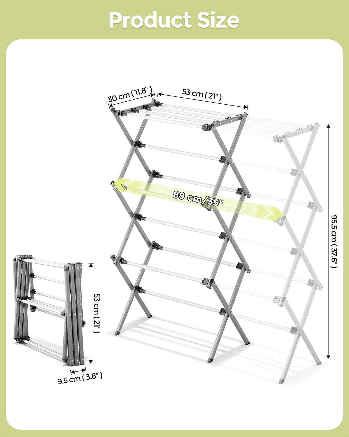 APEXCHASER folding clothes rack supports compact storage after use.