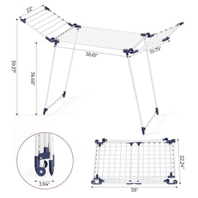 APEXCHASER drying rack folded flat for compact corner storage