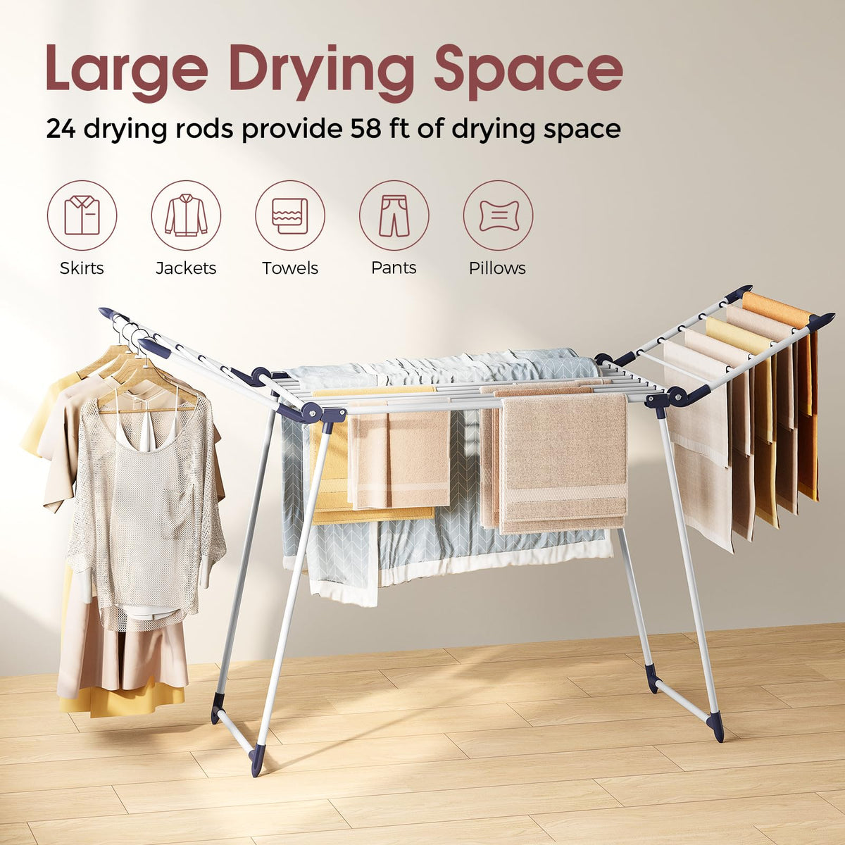 APEXCHASER drying rack outdoors with rust-free coating on a balcony