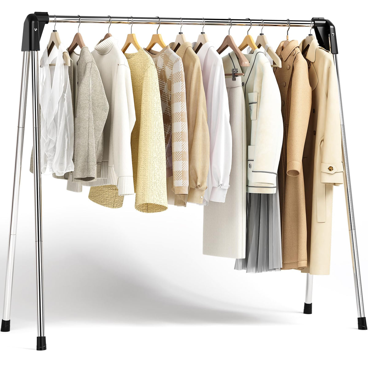 APEXCHASER drying rack in stainless steel assembly demonstrates sturdy setup for laundry day