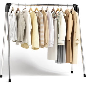 APEXCHASER drying rack in stainless steel assembly demonstrates sturdy setup for laundry day