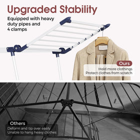 APEXCHASER drying rack with thick bars to prevent fabric marks