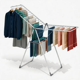APEXCHASER foldable drying rack with gullwing design offers flexible drying space and saves room.