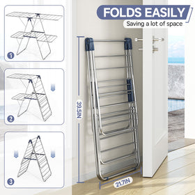 APEXCHASER foldable drying rack for compact storage after use.