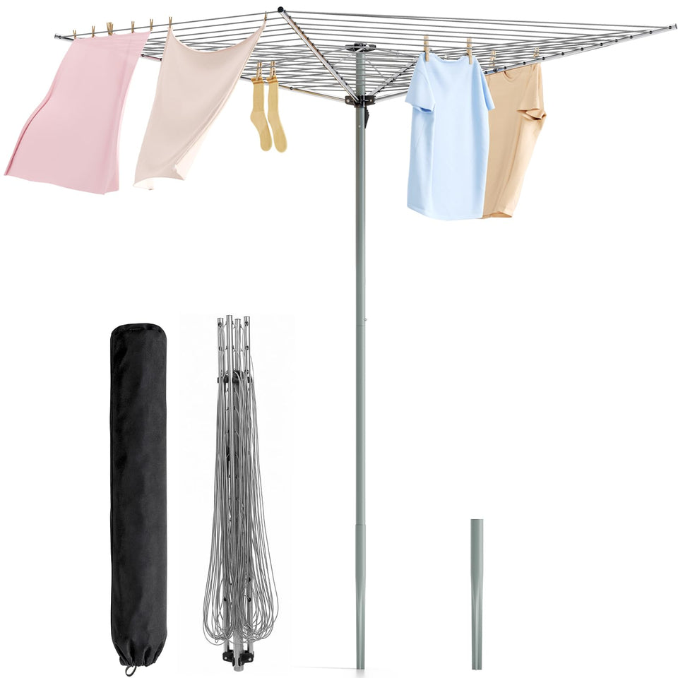 APEXCHASER drying rack with 360° rotation top for easy hanging and reach
