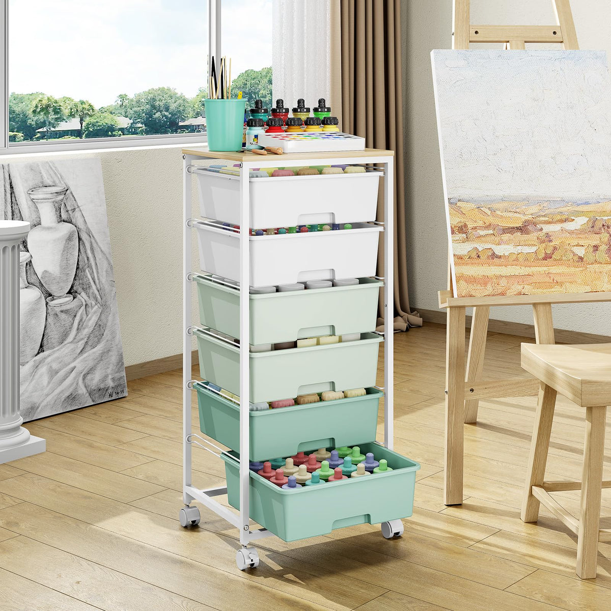 APEXCHASER workspace cart moving smoothly across offices and classrooms