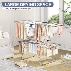APEXCHASER upper layer wide view highlights 56.5-inch drying space for bedding.