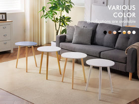 Apicizon round side table triangle legs, enhanced stability.