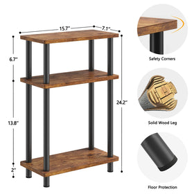 Apicizon slim nightstand with storage shelf in a cozy bedroom.