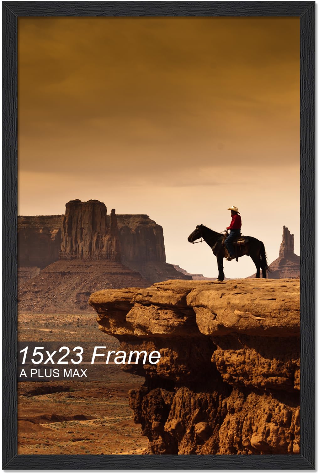 A PLUS MAX 15x23 black frame ready to showcase your photo on the wall