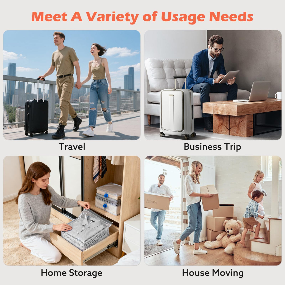 Apoaa bundles keep clothing, towels, and pillows organized during moves.