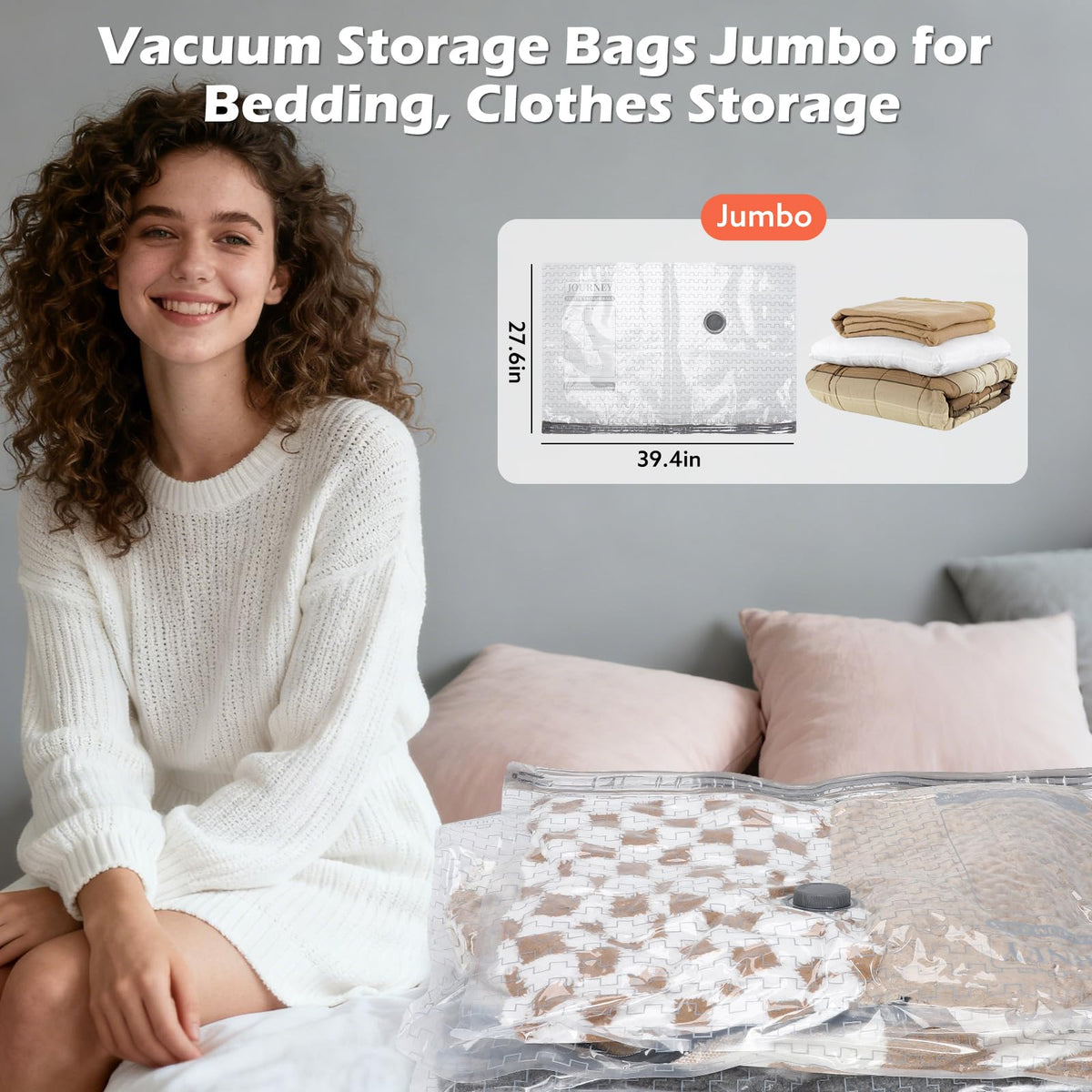 Apoaa 27.6x39.4 inch bags ideal for blankets and bedding.