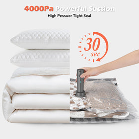 Apoaa vacuum sealing action demonstrates fast air removal and compact luggage fit.