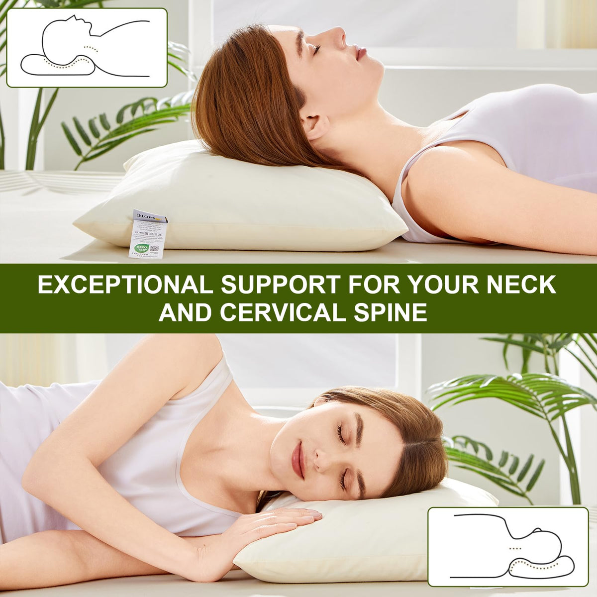 APOBUY cooling pillow setup promotes breathable sleep.