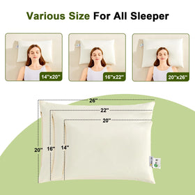 APOBUY buckwheat pillow dual-layer cover highlights easy care.