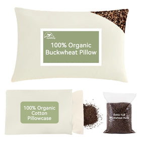 APOBUY buckwheat pillow hero view emphasizing ample neck support.