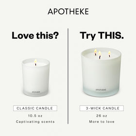 APOTHEKE Charcoal soy wax provides clean burn and consistent fragrance.