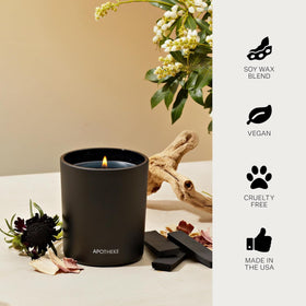 APOTHEKE Charcoal wick trimming guidance supports even burn.