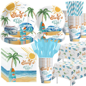 APOWBLS Surf's Up 9-inch dinner plates for sturdy meals at a surf-themed party