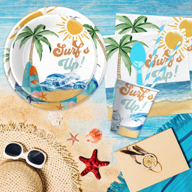 APOWBLS Surf's Up cups for cold drinks at a vibrant coastal party