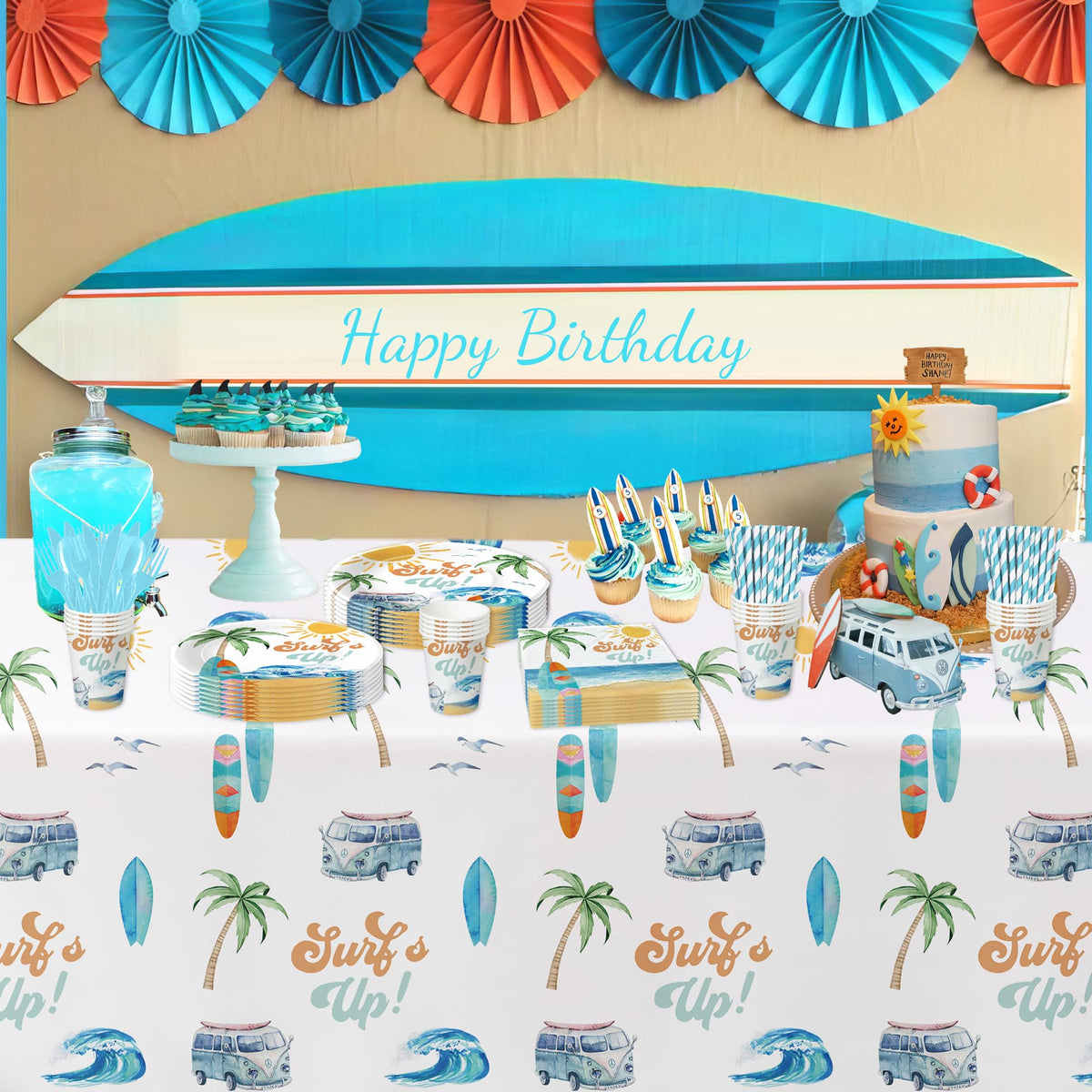 APOWBLS Surf's Up paper straws add playful flair to each beverage