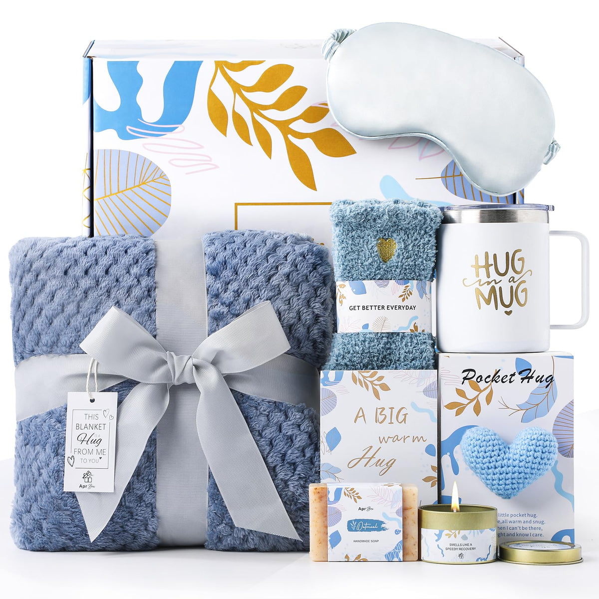 APRBOX luxury soft throw blanket provides warm comfort for recovery.