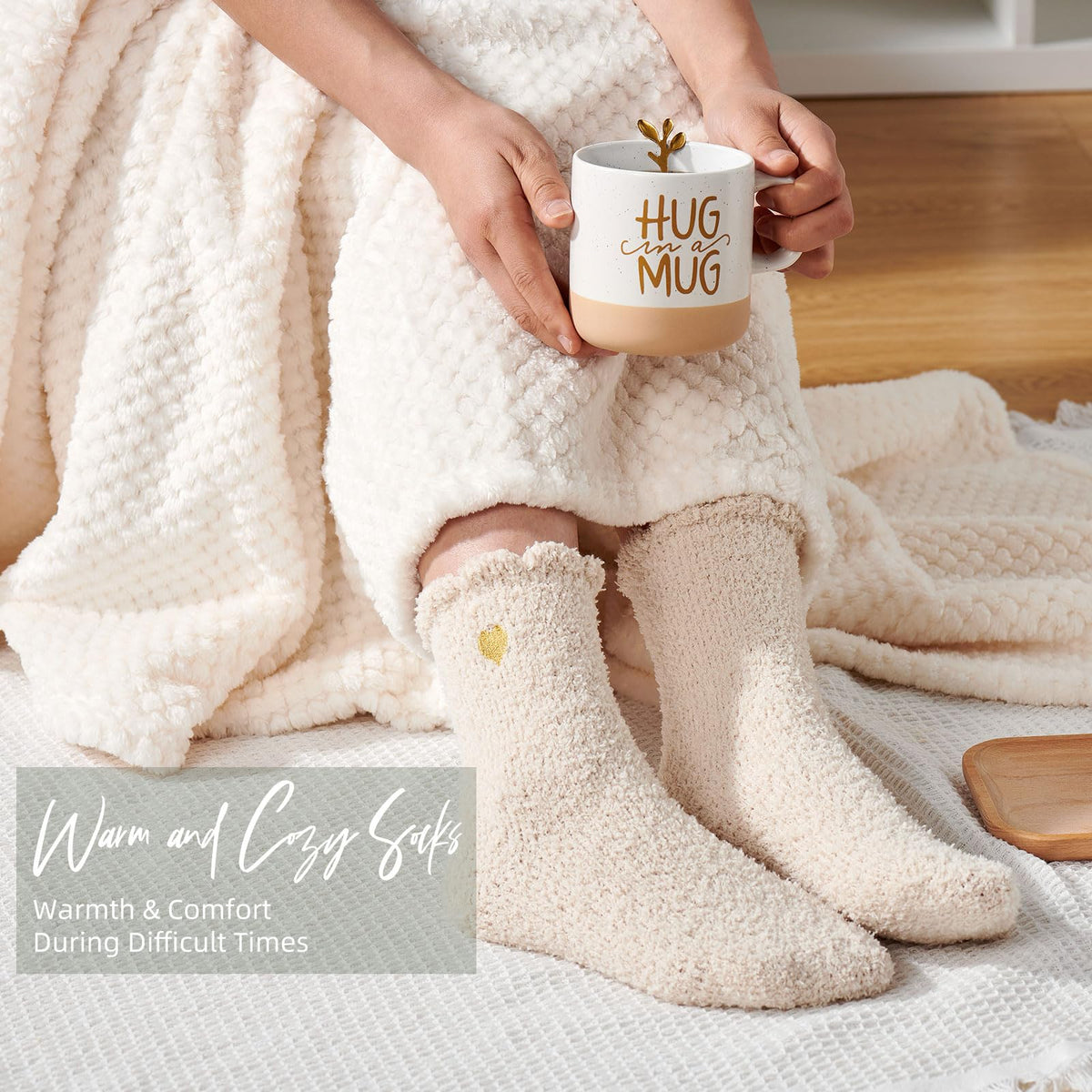 APRBOX sympathy gift basket ceramic mug for comforting beverages during reflective moments.